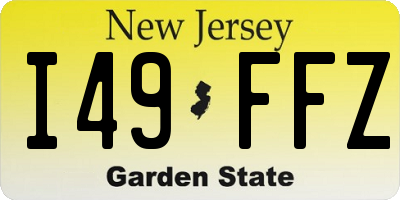 NJ license plate I49FFZ