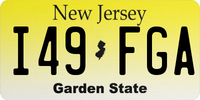 NJ license plate I49FGA