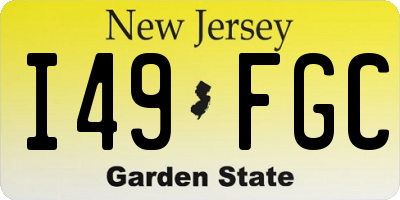NJ license plate I49FGC