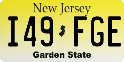 NJ license plate I49FGE