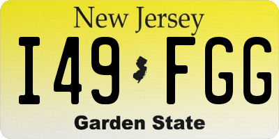 NJ license plate I49FGG