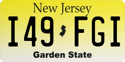 NJ license plate I49FGI