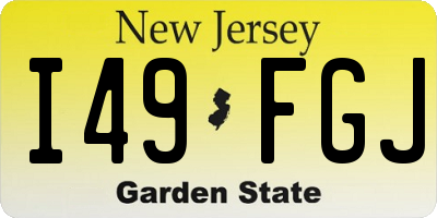 NJ license plate I49FGJ