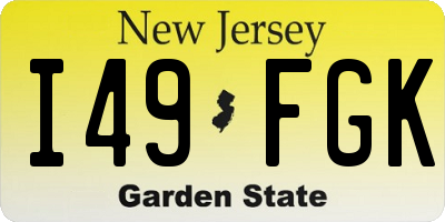 NJ license plate I49FGK