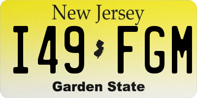 NJ license plate I49FGM