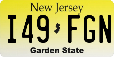 NJ license plate I49FGN