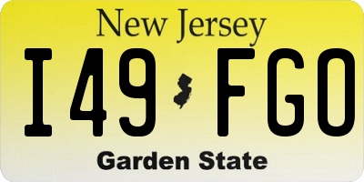 NJ license plate I49FGO