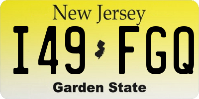 NJ license plate I49FGQ