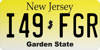 NJ license plate I49FGR