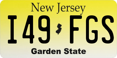 NJ license plate I49FGS