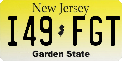 NJ license plate I49FGT