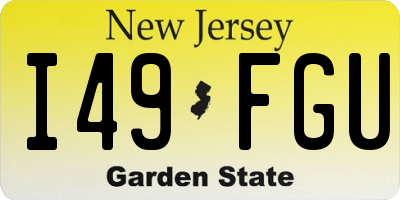 NJ license plate I49FGU