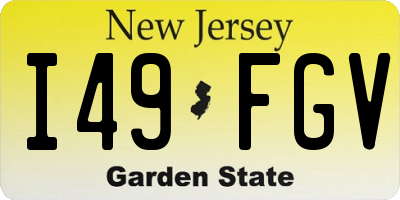 NJ license plate I49FGV