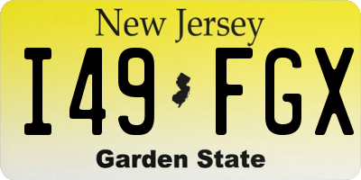 NJ license plate I49FGX
