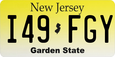NJ license plate I49FGY