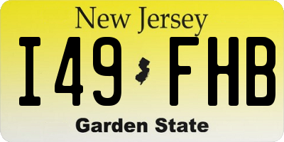 NJ license plate I49FHB