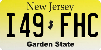 NJ license plate I49FHC