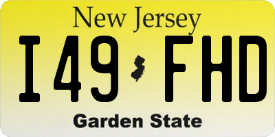 NJ license plate I49FHD