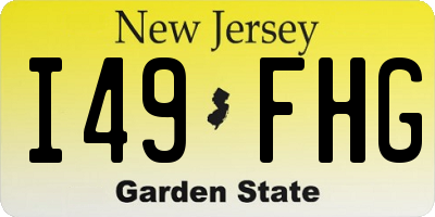 NJ license plate I49FHG