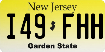 NJ license plate I49FHH
