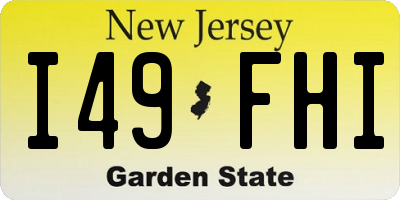 NJ license plate I49FHI