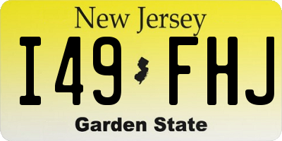 NJ license plate I49FHJ