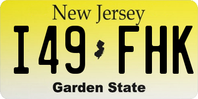NJ license plate I49FHK