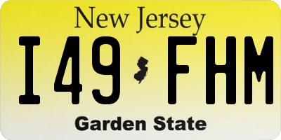NJ license plate I49FHM