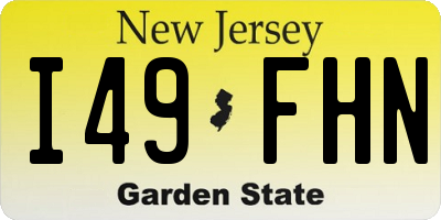 NJ license plate I49FHN