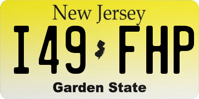 NJ license plate I49FHP