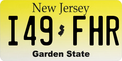NJ license plate I49FHR