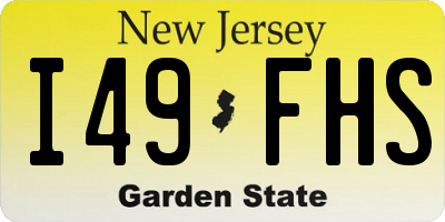 NJ license plate I49FHS