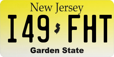 NJ license plate I49FHT