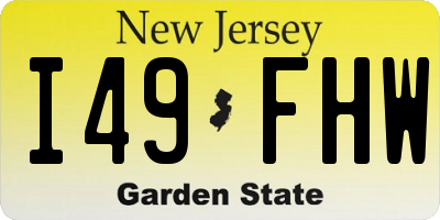 NJ license plate I49FHW