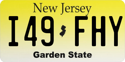 NJ license plate I49FHY