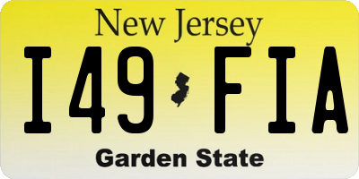 NJ license plate I49FIA