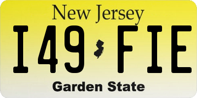 NJ license plate I49FIE