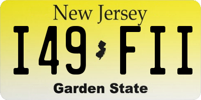 NJ license plate I49FII