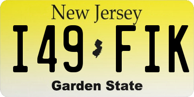 NJ license plate I49FIK