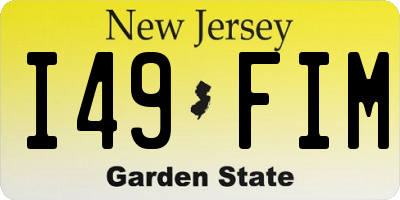 NJ license plate I49FIM