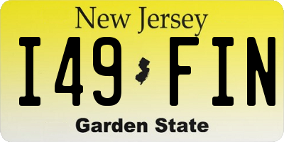 NJ license plate I49FIN