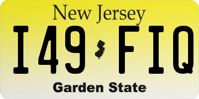 NJ license plate I49FIQ