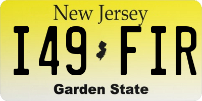NJ license plate I49FIR