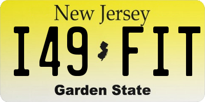 NJ license plate I49FIT
