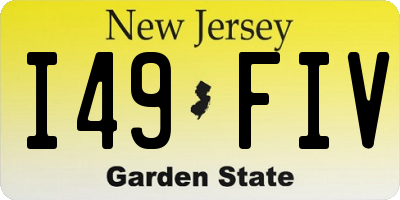 NJ license plate I49FIV