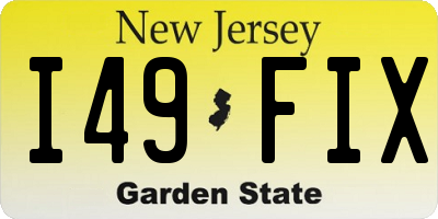 NJ license plate I49FIX