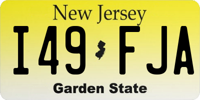 NJ license plate I49FJA