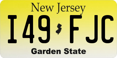 NJ license plate I49FJC