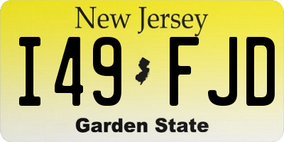 NJ license plate I49FJD