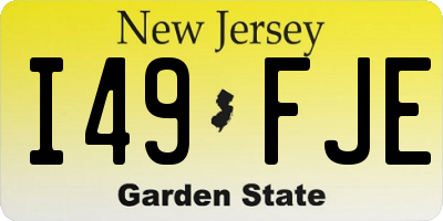 NJ license plate I49FJE